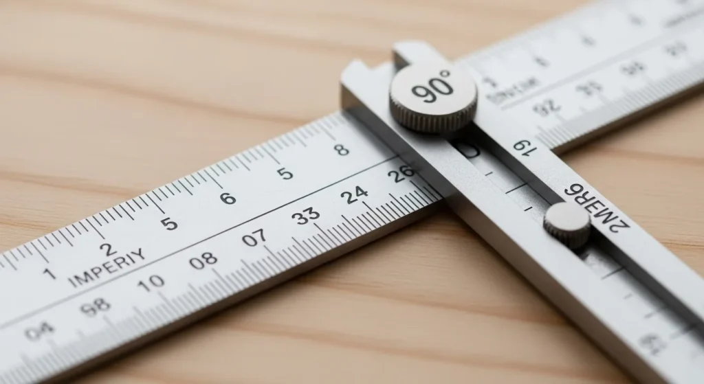 Combination square for accurate angles.