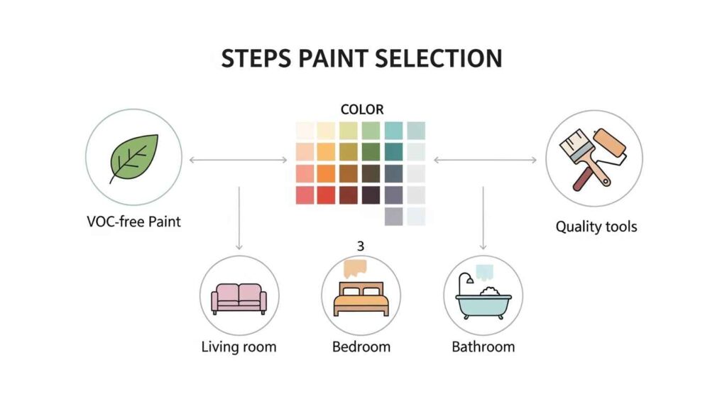 Visual guide for selecting eco-friendly paint options