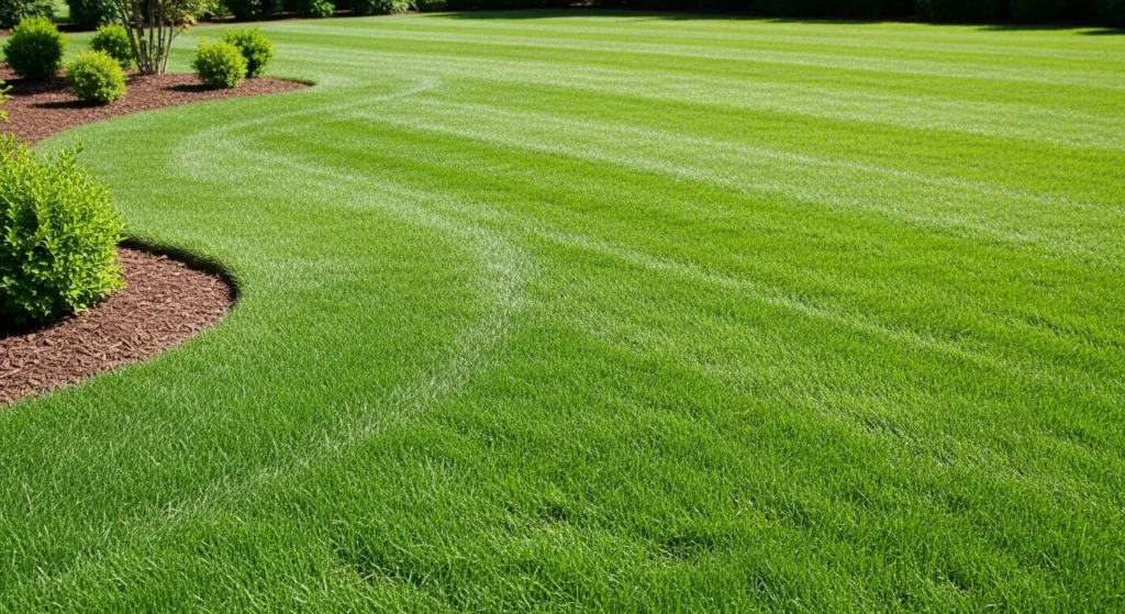 Lush green lawn demonstrating good lawn care practices and disease prevention