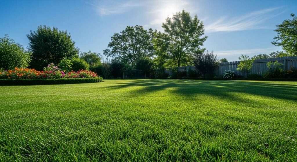 Vibrant green lawn free from pests.