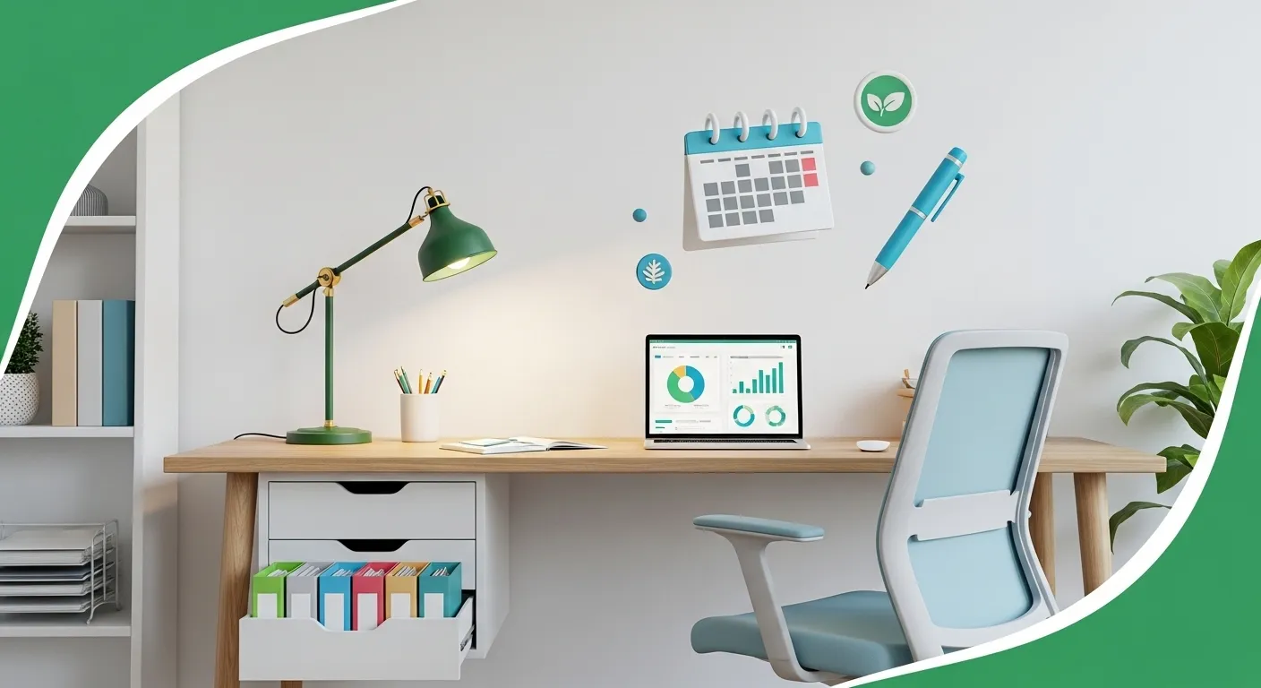 Eye-catching home office organization for productivity.