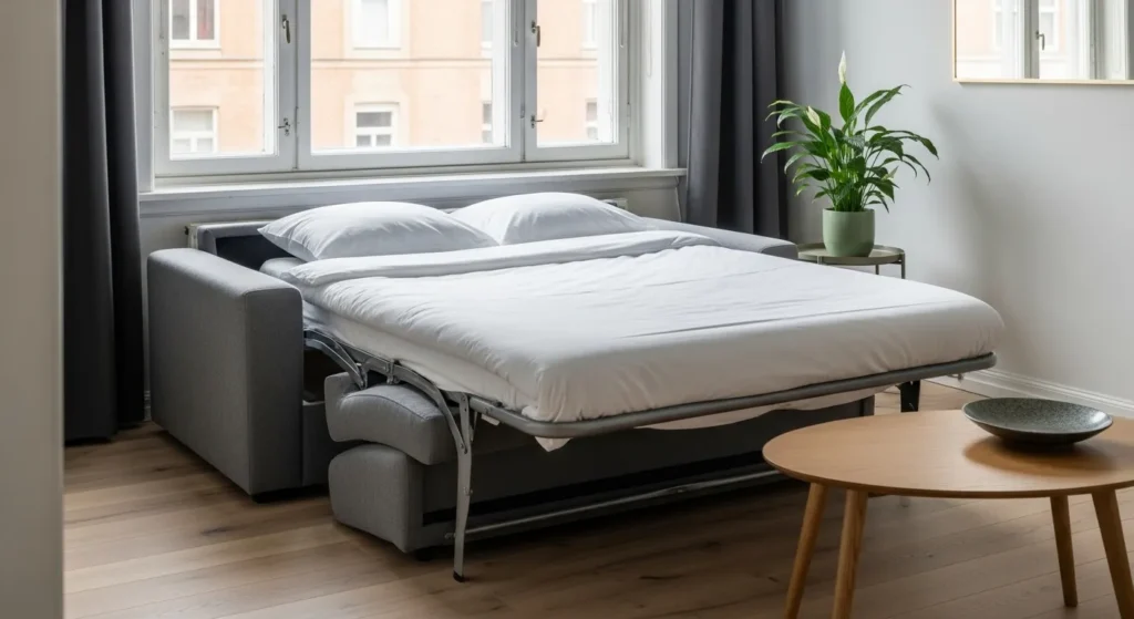 Sofa bed for space saving in studio