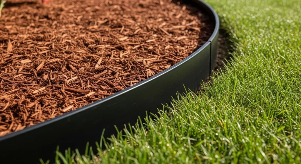 Simple plastic lawn edging installation
