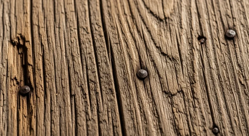 Detailed texture of aged reclaimed wood showing natural weathering and grain