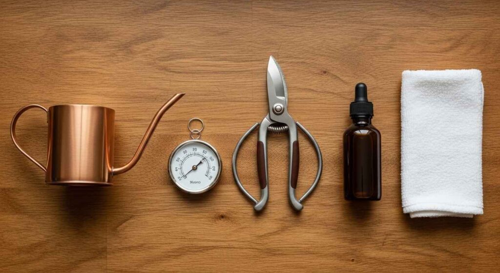 Plant care tools and supplies for spring preparation