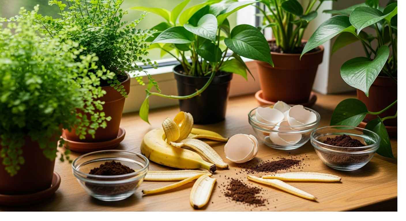 DIY natural fertilizers from kitchen scraps for indoor plants.